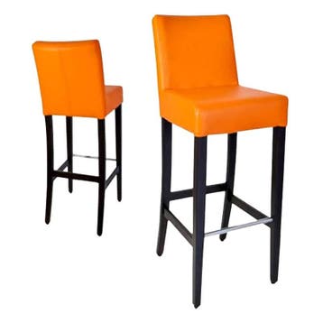 Barkruk | JARNO | Kunstleer/Hout | Orange | Wengé Poten |, Verzenden, Nieuw in verpakking