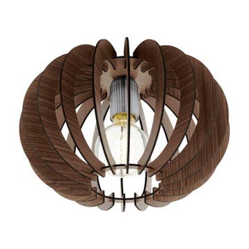 Bruine design plafondlamp hout, Kiran, Ophalen of Verzenden, Nieuw, Hout, Design