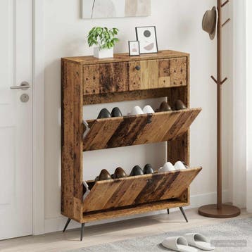 vidaXL Schoenenkast BREDA 78 x 24 x 103 cm Bewerkt hout Oud, Verzenden, Nieuw