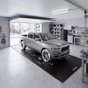 Garagevloermat, antislip, waterdicht, met schraper - zwart, Verzenden, Nieuw