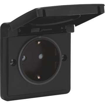 Spuitwaterdicht stopcontact 16A/250V insteek zwart Niko, Ophalen of Verzenden, Nieuw