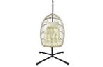 Egg Chair Inklapbaar Creme | Nieuw | OP=OP, Tuin en Terras, Tuinstoelen, Ophalen of Verzenden, Nieuw, Rotan, Inklapbaar