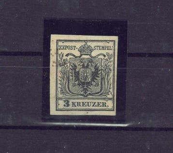 Oostenrijk - Oostenrijk 1850 Proefdruk 3 Kreuzer zwart Type, Gestempeld