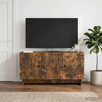 vidaXL TV-kast 99 x 34,5 x 50 cm Gerookt eiken Bewerkt hout, Minder dan 50 cm, Verzenden, Nieuw, Minder dan 100 cm