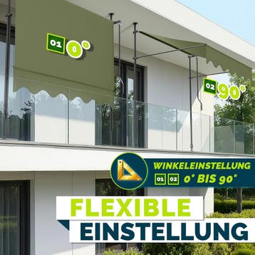 Klemluifel - Balkon luifel - Verticale luifel - 250 cm - Gro, Verzenden, Zo goed als nieuw