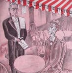 Spotprent over de miljoenen-nota in 1933 (lijst optie), Antiek en Kunst, Kunst | Litho's en Zeefdrukken, Verzenden