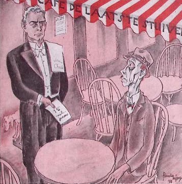 Spotprent over de miljoenen-nota in 1933 (lijst optie), Antiek en Kunst, Kunst | Litho's en Zeefdrukken, Verzenden