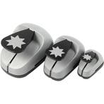 Ponsen set, grafische ster, afm 25+50+75 mm, 3 stuk/ 1 doos, Nieuw