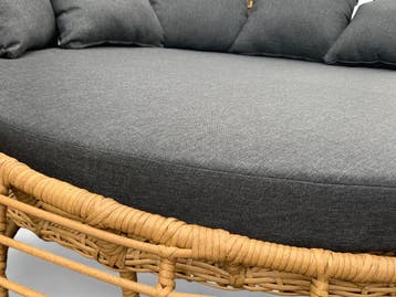 Loungebed Torano Bamboe - Rond Ligbed Ø170-180 cm, Tuin en Terras, Tuinbanken, Ophalen of Verzenden, Nieuw
