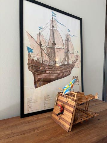 Modelschip (2) - Wasa/Vasa rompsectie en bijbehorende, Nieuw