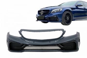 Voorbumper Mercedes W205 S205 C63 Zwart, Ophalen of Verzenden, Nieuw