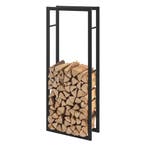 Stalen brandhoutrek houtopslag zwart 60x150x25 cm, Verzenden