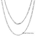 Zilveren figaro schakel ketting 40 cm 2.3 mm, Verzenden, Nieuw, Zilver