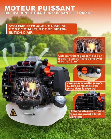 LADAMI bosmaaier benzine 52cc 2-takt multitool 3 pk, Verzenden, Nieuw