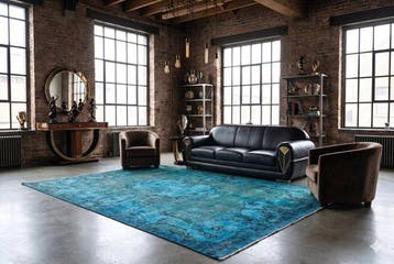 Blauwe vintage - Vloerkleed - 300 cm - 185 cm -, Nieuw