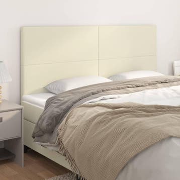 vidaXL Hoofdbord crème 200x5x118/128 cm kunstleer, Verzenden, Nieuw, Crème, Overige materialen