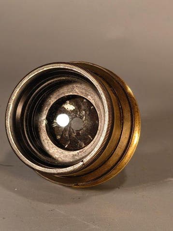 Antique 19th-Century Brass Portrait & Studio Camera Lens -, Nieuw