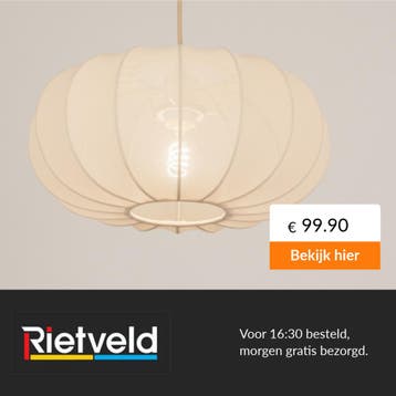 Rietveld-Hanglampen-Beige, Zand-Stof, Metaal, Verzenden, Nieuw