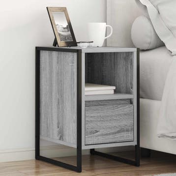 vidaXL Nachtkastje Grijs Sonoma 39,5 x 30 x 50 cm Bewerkt, Minder dan 45 cm, Verzenden, Nieuw, Minder dan 55 cm