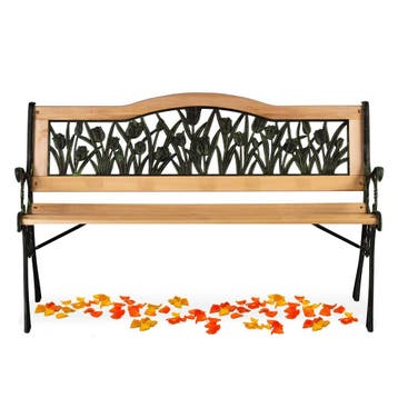 Tuinbank Hout IJzer | 123,5cm | Nieuw | Scherpe Prijs, Tuin en Terras, Tuinstoelen, Ophalen of Verzenden, Nieuw, Hout, Inklapbaar