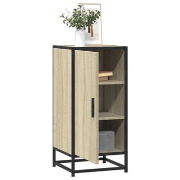 vidaXL Dressoir 35,5x35x76 cm bewerkt hout en metaal sonoma, Minder dan 50 cm, Verzenden, Nieuw, 25 tot 50 cm