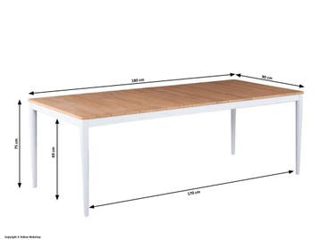 Tuintafel Sandro 180 x 90 cm | Aluminium Frame Wit, Ophalen of Verzenden, Nieuw