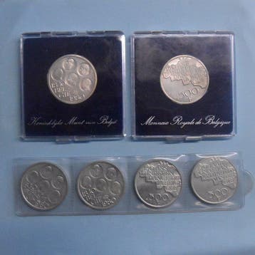 België. 500 Francs 1980 6 Items (Silver ) (Zonder