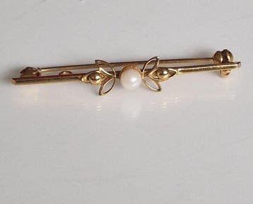 Zonder minimumprijs - Broche - 9 kt. Geel goud - 0.50ct. tw.