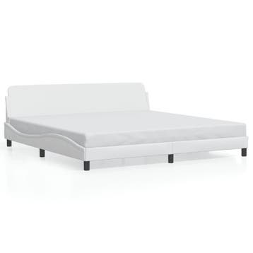 Boxspring-look Bed 200x200 | 78% Korting, Overige materialen, Gebruikt, Modern golvend ontwerp, Wit