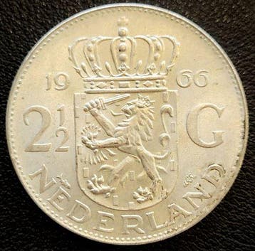 Nederlandse zilveren Juliana Rijksdaalder 1966, Postzegels en Munten, Munten | Nederland, Verzenden, Koningin Juliana, Losse munt