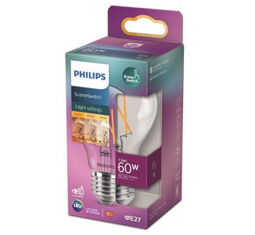 Philips SceneSwitch Filament LED lamp E27 7.5W-3W-1.6W 3-..., Ophalen of Verzenden, Nieuw