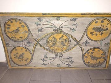 Decoratief ornament - Italië - Handgeschilderd houten paneel