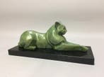 sculptuur, Reclyning Cat - 15 cm - Brons, Antiek en Kunst