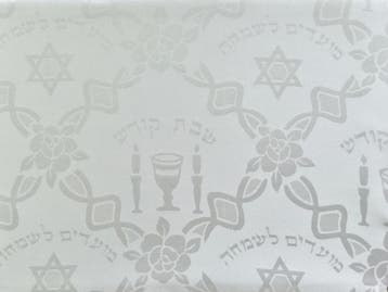Tafelkleed, wit voor Shabbat of de Bijbelse feestdagen....., Nieuw