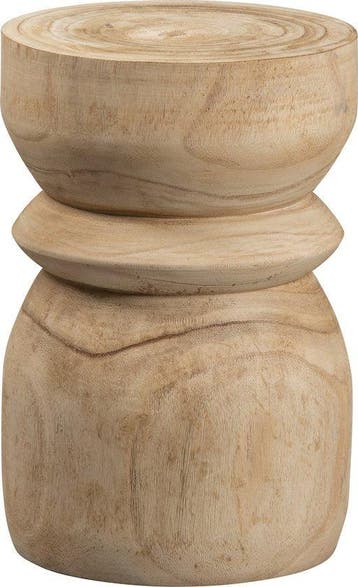 WOOOD Bikkel Kruk - Hout - Naturel - 40x28x28 cm -  –, Verzenden, Nieuw