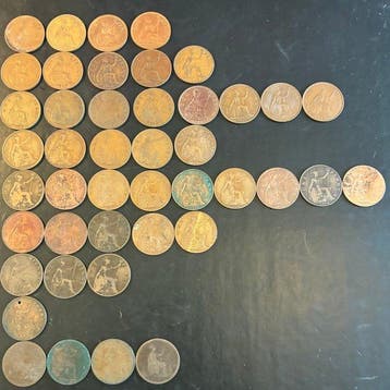 Verenigd Koninkrijk. George V. 1 Penny 1860–1967 (Lot of 44