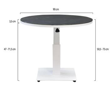 San Sebastian lounge dining tuintafel 90 cm rond H50,5-H75, Ophalen of Verzenden, Nieuw