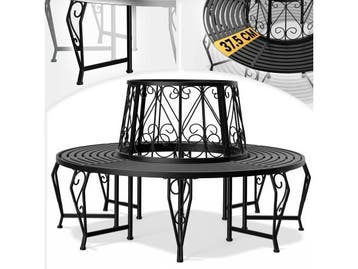 Veiling - Metalen boombank Bree Ø 160 cm - zwart, Nieuw