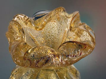 Murano - Schotel - Aschenbecher mit Blattsilber/Aventurin -