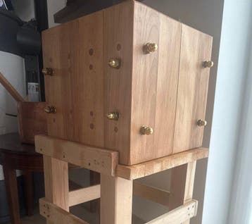 Werkgereedschap Landelijk - houten slagersblok, Antiek en Kunst
