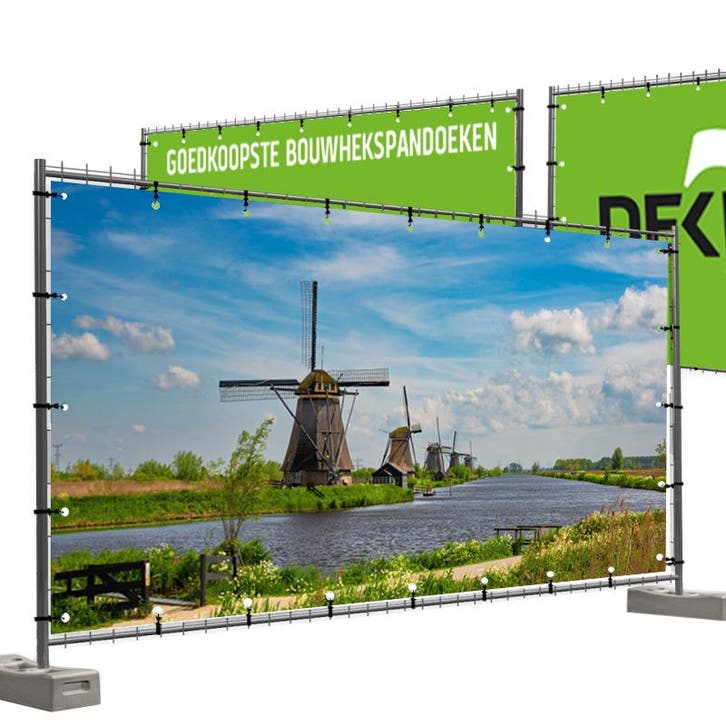 Bouwhekdoeken Kinderdijk 335x174 cm, Diversen, Vlaggen en Wimpels, Nieuw