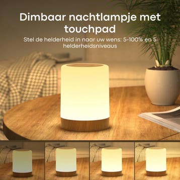 Glowy Nachtlampje LED Draadloze Tafellamp met 256 Kleuren en, Huis en Inrichting, Lampen | Tafellampen, Ophalen of Verzenden, Zo goed als nieuw