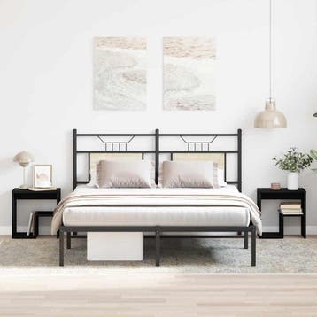 vidaXL Nachtkastje 2 st Zwart Eiken 40 x 30 x 40 cm Bewerkt, Minder dan 45 cm, Verzenden, Nieuw, Minder dan 55 cm