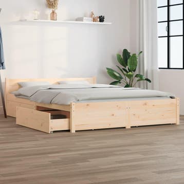 vidaXL Bedframe met lades 120x200 cm, Huis en Inrichting, Slaapkamer | Bedden, Bruin, Verzenden, Nieuw, Twijfelaar
