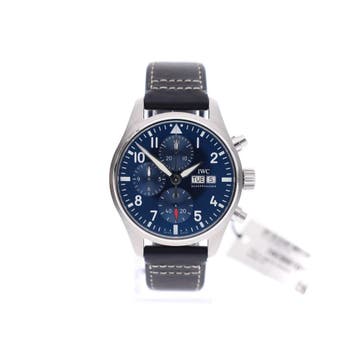IWC Pilots Watch Chronograph 41mm IW388101; Automatisch..., Ophalen of Verzenden, Zo goed als nieuw, Leer, Overige merken