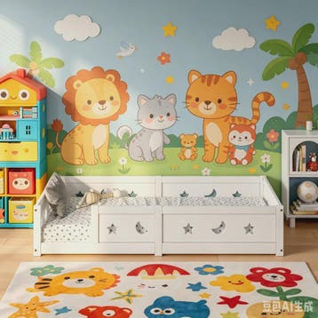 Montessori Houten Kinderbed met Valbeveiliging - Scandinavis, Verzenden, Nieuw