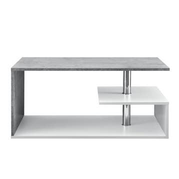 Salontafel Haarlem rechthoekig wit en betonkleurig 90x50x41, Verzenden, Nieuw
