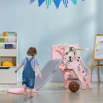 AIYAPLAY Kinder Glijbaan met Basketbalring - Tijger Thema -, Verzenden, Nieuw