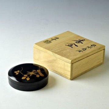 Vintage Japanse lakwerk theeceremonie-wierookdoos Kogo