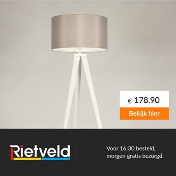 Rietveld-Vloerlampen-Wit, Grijs-Stof, Metaal, Huis en Inrichting, Verzenden, Nieuw